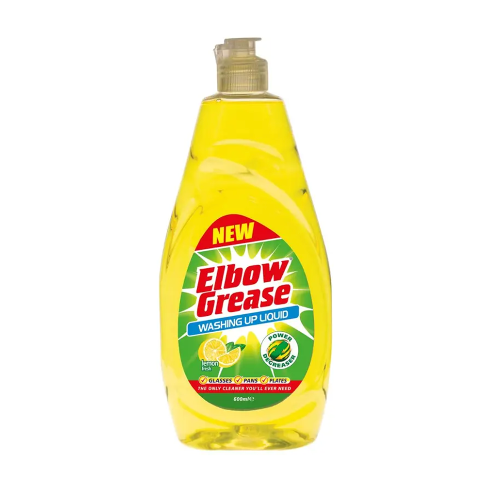 Elbow Grease Washing Up Liquid, Lemon Fresh 600ml Power Degreaser