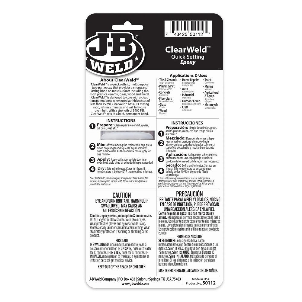 J-B Weld™ ClearWeld Syringe 25ml
