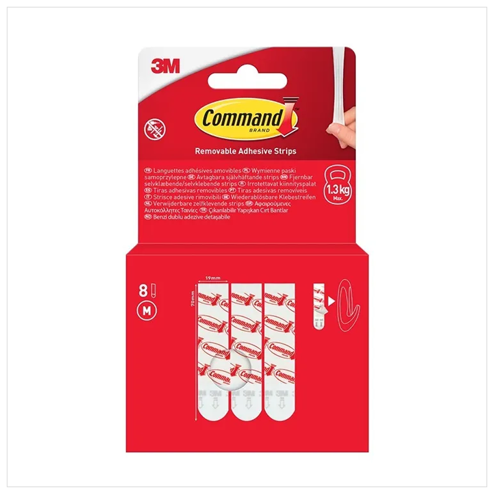 3M Command Medium Removable Adhesive Refill Strips 8 pack