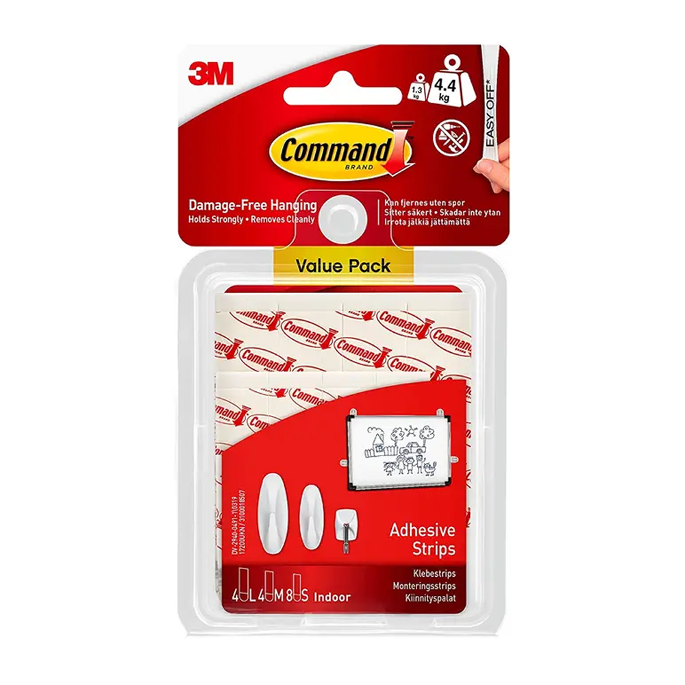 3M Command General Purpose Adhesive Strips assorted 16 pack