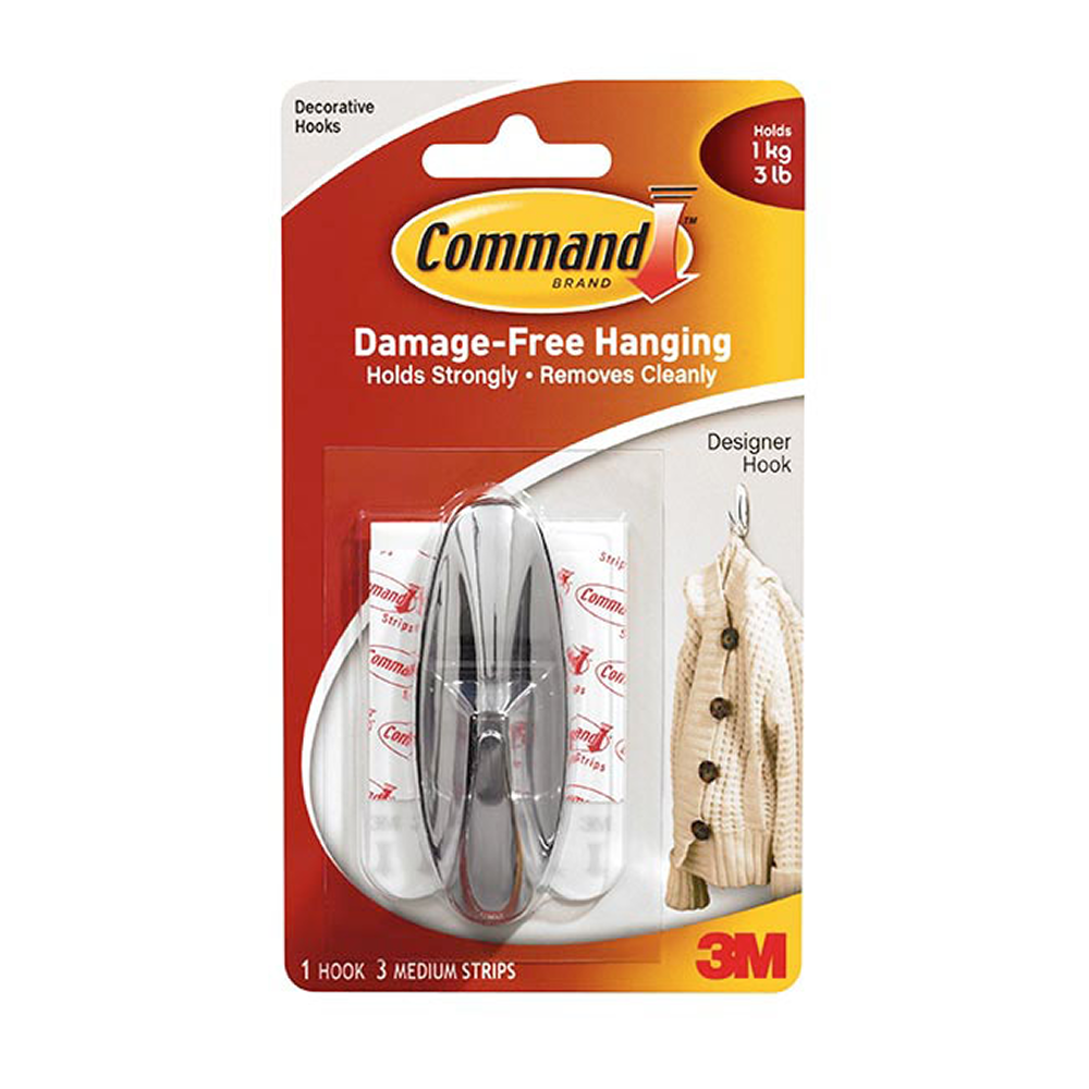 3M Command Designer Medium Hook brushed nickel