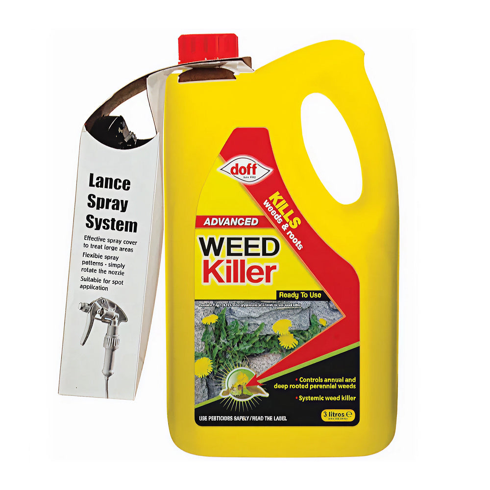 Doff Advanced Weedkiller Ready to Use 3 Litre lance spray bottle