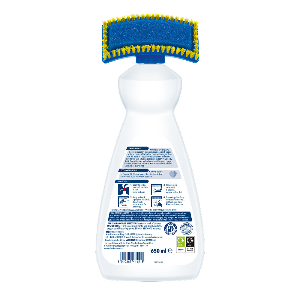 Dr. Beckmann Pet Stain and Odour Remover 650ml