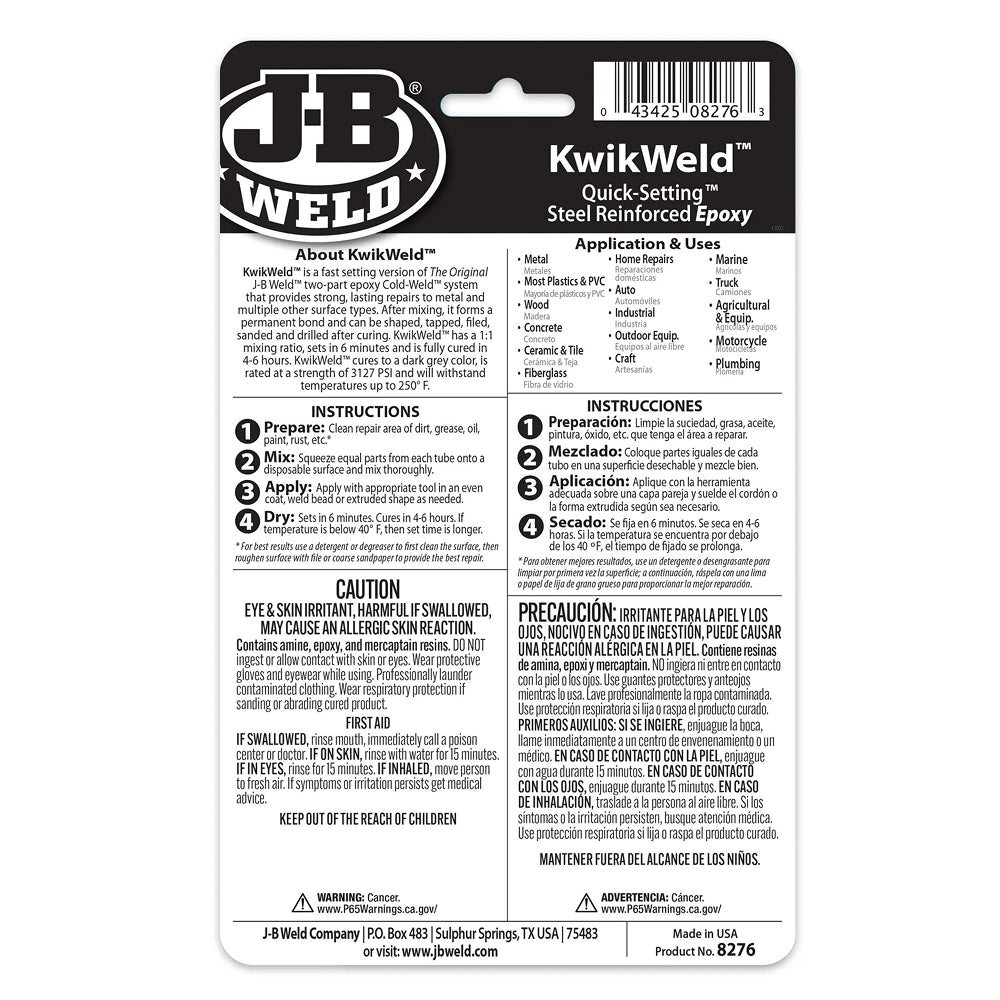 J-B Weld KwikWeld Epoxy Adhesive 2 x 30ml