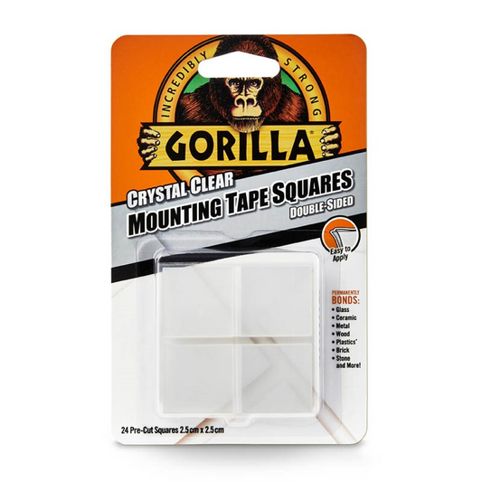 Gorilla Mounting Tape Double Sided Squares Crystal Clear