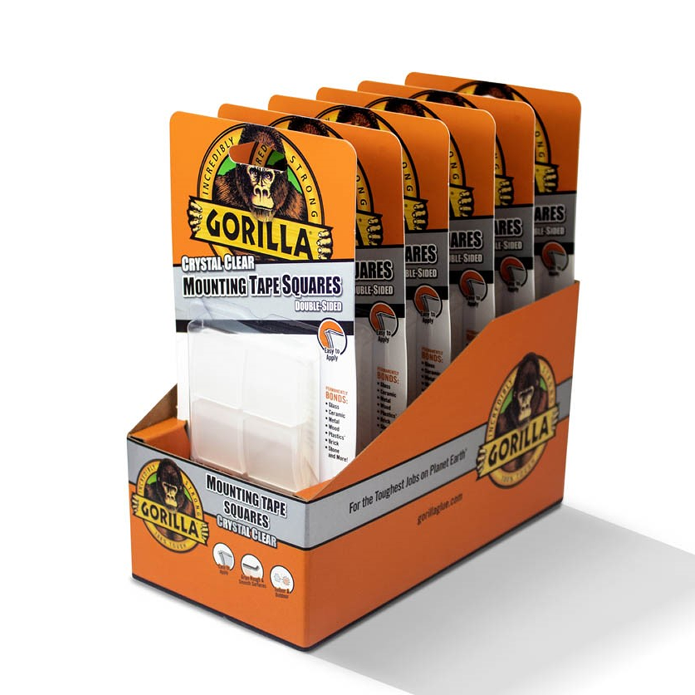Gorilla Mounting Tape Double Sided Squares Crystal Clear