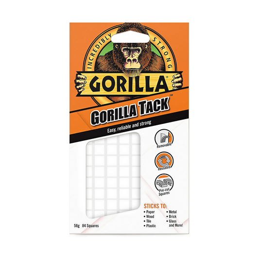 Gorilla Tack 56g 84 Pre-Cut Squares Reusable Adhesive Tack