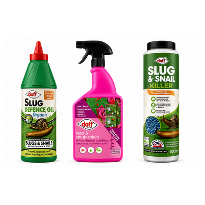 Doff Organic Rose Protection Bundle – Slug Gel, Pellets & Rose Shield