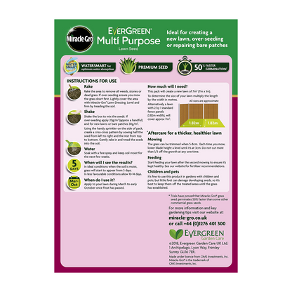 Miracle-Gro EverGreen Multi Purpose Grass Seed 7m2