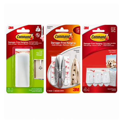 Command No-Drill Wall Hanging Kit - Canvas Hanger, Hook and Micro Hooks
