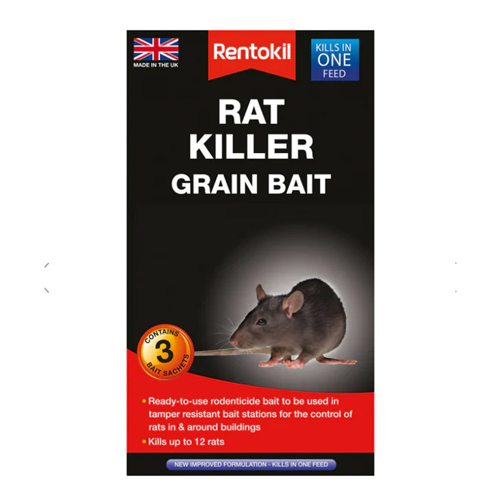 Rentokil Rat Killer Grain Bait 3 Pack