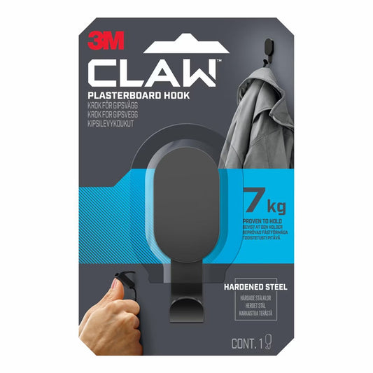 3M CLAW™ Drywall Hook 7 kg, 3DH15BLK-UKN, Black, 1 Hook/Pack
