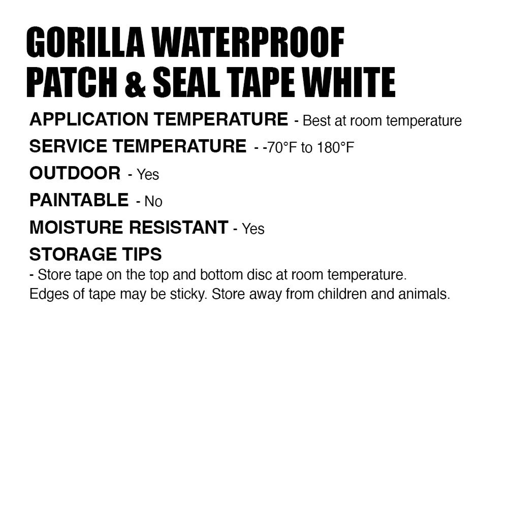 Gorilla Waterproof Patch & Seal Tape White