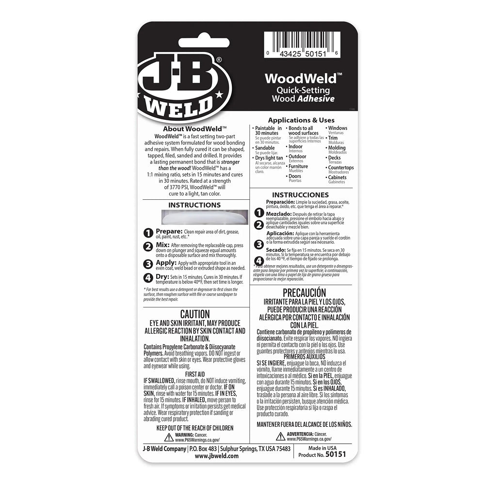 J-B Weld WoodWeld™ Syringe 25ml