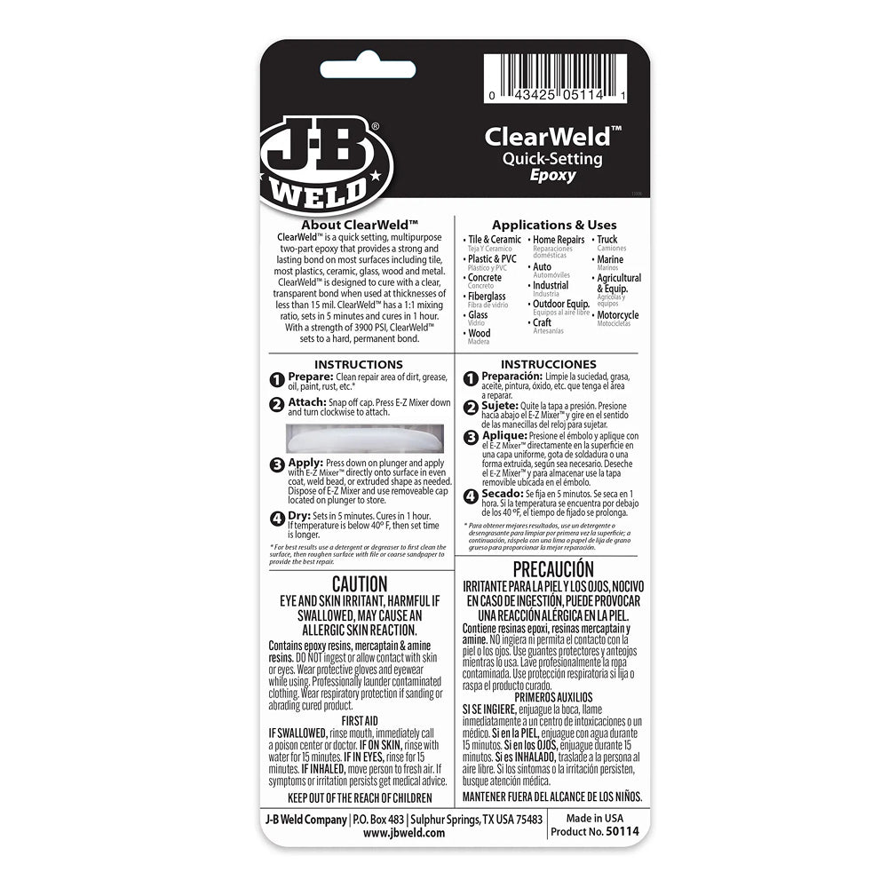 J-B Weld™ ClearWeld Syringe 14ml